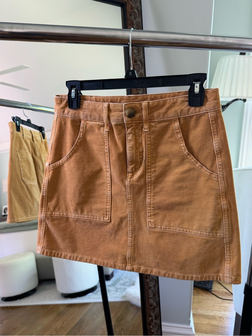 American Eagle Outfitters Rust-Tan Front Pocket Mini Skirt